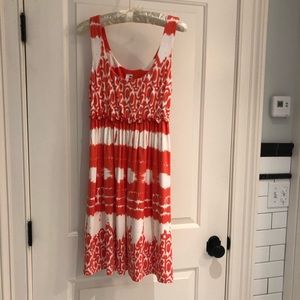 ENVI orange white ikat print tank dress
